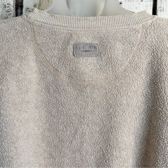 VTG Kapalua Hawaii Sweatshirt Women Small Relax Fit Cream Reverse Texture Grunge - Picture 7 of 10